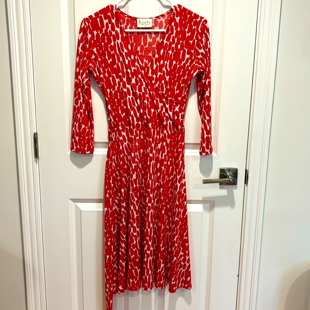 Leora faux wrap midi dress